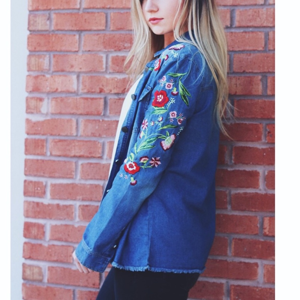 Denim embroidered shirt